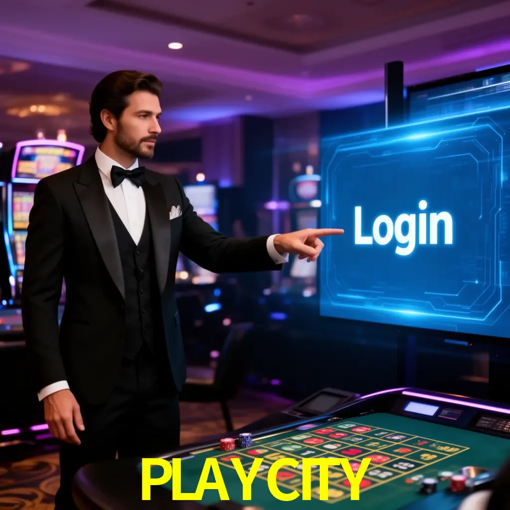 PLAYCITY Login - OTP, cuenta y soporte Pantalla PLAYCITY Login con OTP, contraseña, cuenta segura y soporte móvil